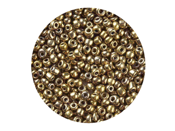 Korálky Rokajl 4mm 20g - metalické antické zlaté