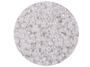 Korálky Rokajl 4mm 20g - perleťové biele
