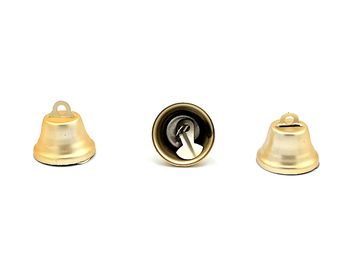 Kovový dekoračný zvonček 2,5cm - matný zlatý