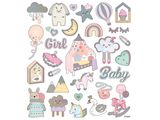 Kreatívne nálepky holografické - baby girl
