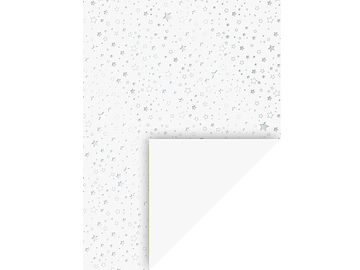 Kreatívny biely papier s potlačou A4 - strieborné hviezdičky