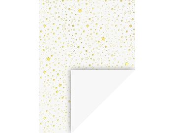 Kreatívny biely papier s potlačou A4 - zlaté hviezdičky