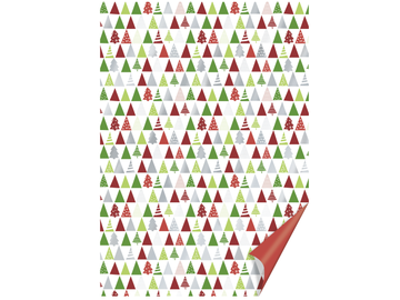 Kreatívny papier 200g A4 - mix stromčekov - zeleno-červené