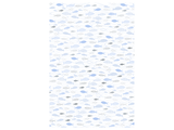 Kreatívny papier biely A4 s potlačou - metalické rybičky - modré