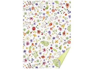Kreatívny papier obojstranný A4 s potlačou - akvarelové lúčne kvety