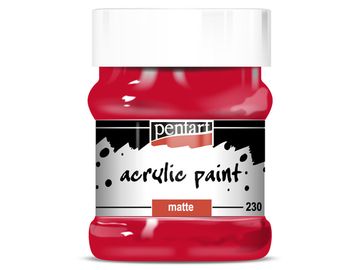 Matná akrylová farba PENTART 230 ml - krvavá červená (rúž)