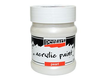 Metalická akrylová farba PENTART 230ml - biela perleť