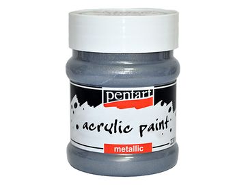 Metalická akrylová farba PENTART 230ml - rokoko strieborná