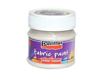 Metalická farba na textil Pentart 50 ml - biela perleť