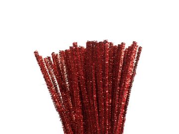 Metalický žinilkový drôt 6 mm - červený