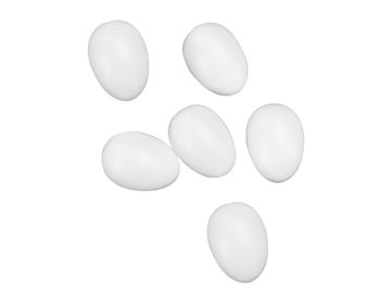 Mini plastové vajíčka 3,8cm s dierkou 50ks - biele