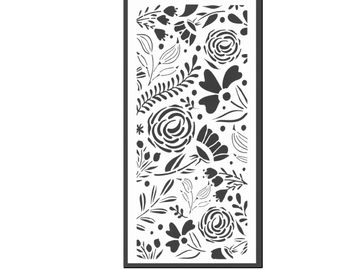MixMedia šablóna 12x25cm - Johanna Rivero - lúčne kvety