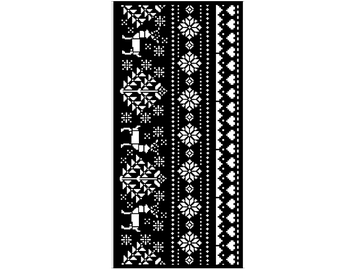 MixMedia šablóna 12x25cm - severský štrikovaný vzor - bordúry