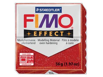 Modelovacia hmota FIMO Effect 57g - červená s glitrami