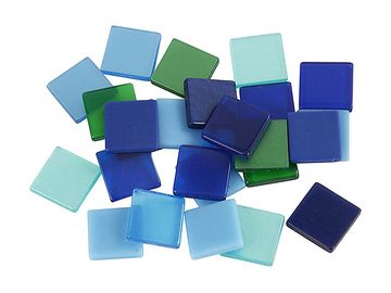 Mozaikové štvorčeky 1cm 25g - modré