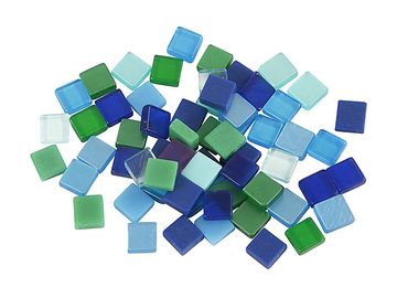 Mozaikové štvorčeky- modré 5mm 25g