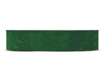 Obojstranná zamatová stuha 40mm - vianočná zelená