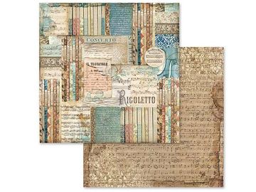 Obojstranný scrapbook papier 30,5cm - Rigoletto, noty