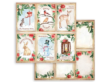 Obojstranný vianočný scrapbook papier 30,5cm - Home for the Holidays - kartičky