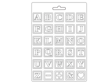 Odlievacia forma A4 - abeceda štvorčeky