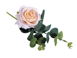 Ozdobná umelá ruža s vetvičkou 28cm - marhuľová