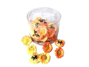Ozdobné umelé kvety - oranžové mini margarétky 40ks