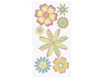 Papierové dekoračné nálepky 7ks - kvety