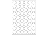 Papierové samolepiace etikety 30mm kruhy 54ks - biele