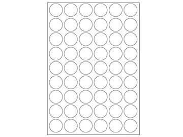 Papierové samolepiace etikety 30mm kruhy 54ks - biele