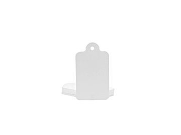 Papierový mini závesný štítok so šnúrkou 10ks - 23x13mm - biely