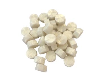 Pečatný vosk granule 20ks - perleťový biely