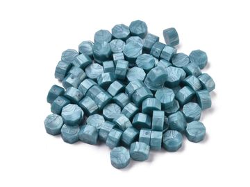 Pečatný vosk granule 20ks - perleťový modrý
