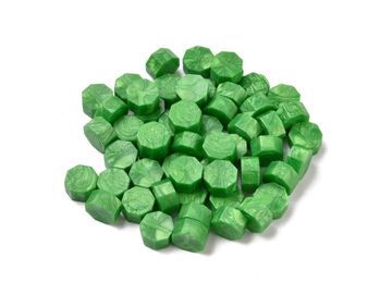 Pečatný vosk granule 20ks - perleťový zelený