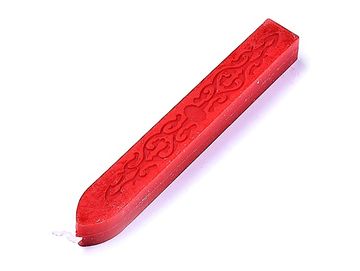Pečatný vosk s knôtom vzorovaný 9cm - červený
