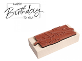 Pečiatka na drevenom hranole - Happy Birthday to You