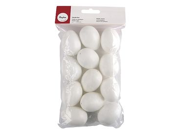 Plastové vajíčka 4,5cm s dierkou 12ks - biele
