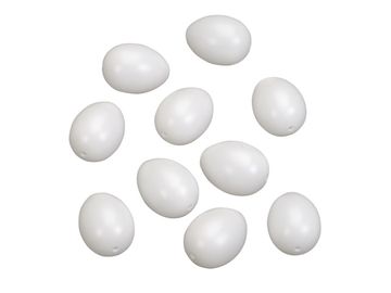 Plastové vajíčka 6cm 10ks - biele
