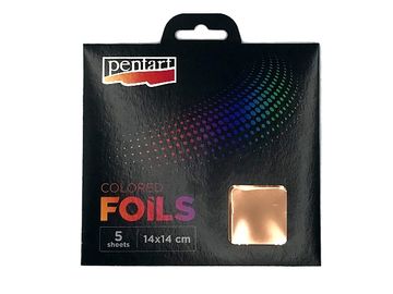 Plátky farebnej fólie PENTART 5ks - ružové zlato