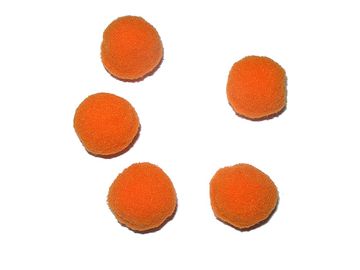 Plyšové POM POM guličky 2cm - oranžové