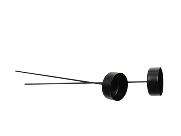 Podstavec na čajovú sviečku dlhý 24cm - čierny