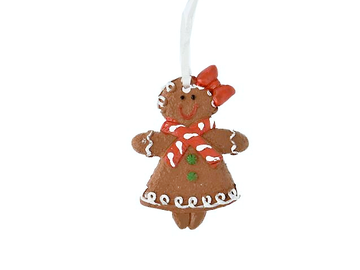 Polymérová vianočná ozdoba 7cm - perníkové dievčatko