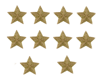 Polymérové nalepovacie hviezdičky 10ks - trblietavé zlaté