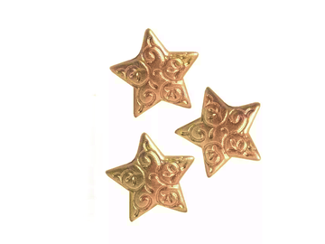 Polymérové nalepovacie ozdoby 8ks - zlaté vzorované hviezdy