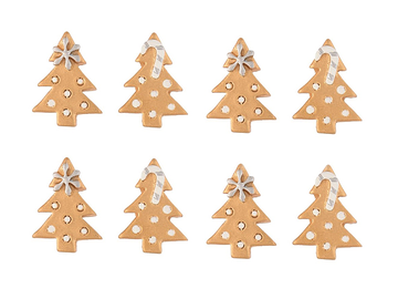 Polymérové samolepiace vianočné stromčeky 8ks - zlaté