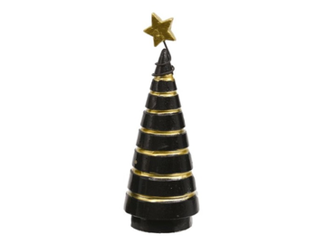Polymérový vianočný stromček 10cm čierny - prúžky