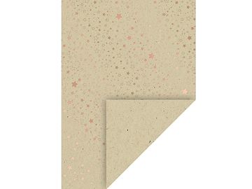 Recyklovaný papier s potlačou A4 - ružovozlaté hviezdičky