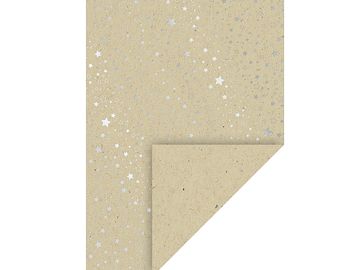 Recyklovaný papier s potlačou A4 - strieborné hviezdičky