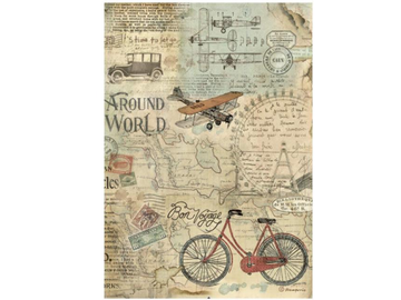 Ryžový papier A4 - Around the world - bicykel
