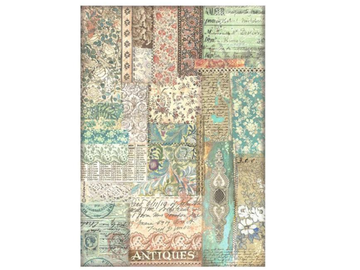 Ryžový papier A4 - Brocante Antiques fabric patchwork
