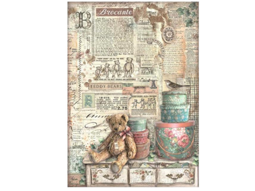 Ryžový papier A4 - Brocante Antiques teddy bears